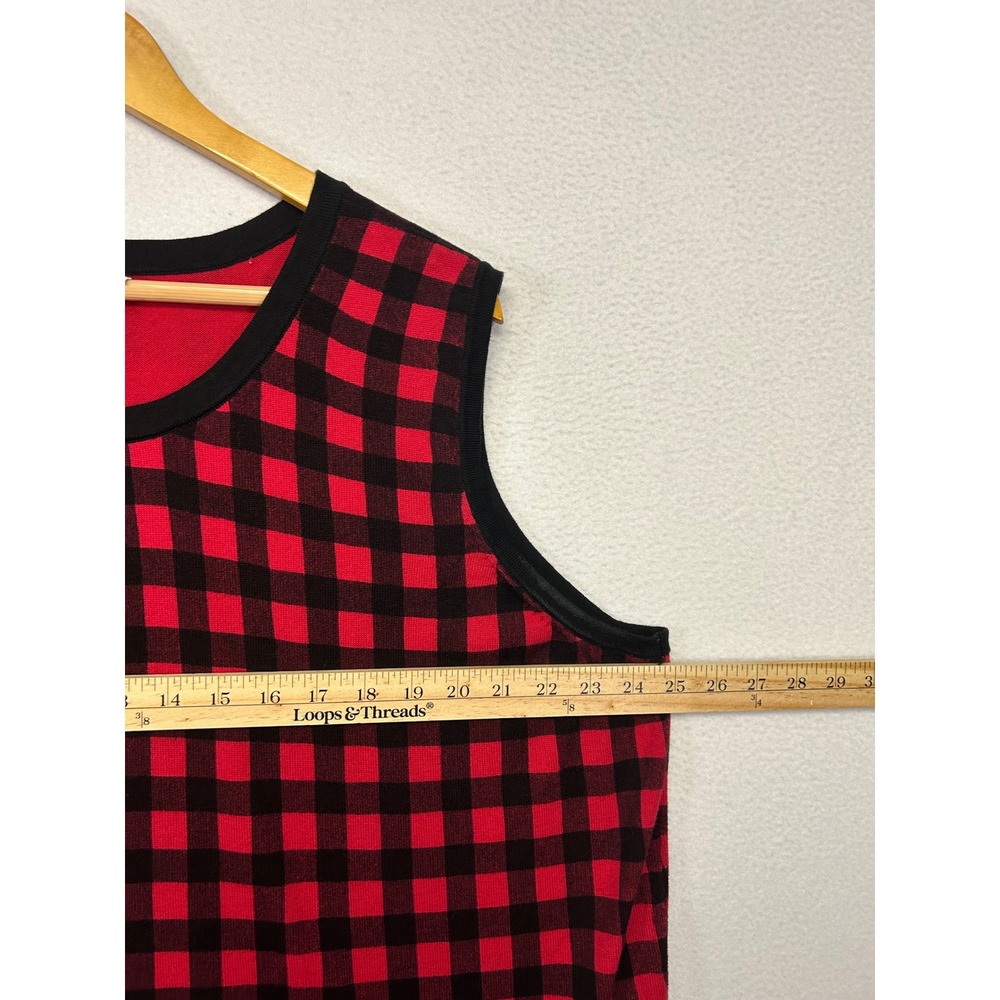 Buffalo Plaid CJ Banks Womens 3X Red Knit Sweater Vest Preppy Cabin Country - Picture 5 of 9